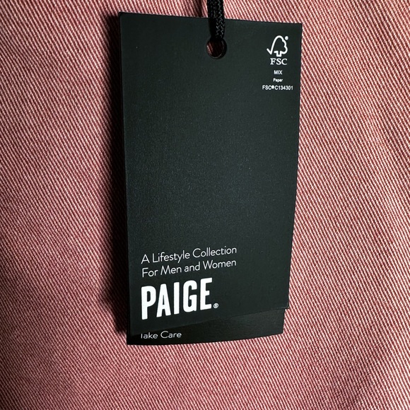 Paige Jeans Cindy High Rise Straight Ankle Exposed Button Fly Soft Rose Size 27 - Picture 6 of 10